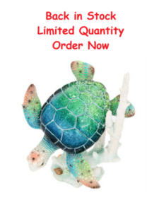 111 3/4 Inches High Blue Green Turtle on Coral