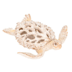 7 3/4 Inches Long White Coral Look Sea Turtle