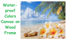 23 1/2 x 19 3/4 Inches Beach Flowers Water-Proof Color Canvas Print Wall Art