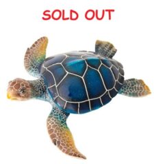 15 3/4 Inches Long Navy Blue Polystone Turtle Figurine