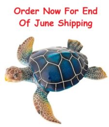 15 3/4 Inches Long Navy Blue Polystone Turtle Figurine