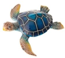 15 3/4 Inches Long Navy Blue Polystone Turtle Figurine