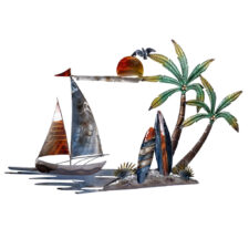 34 1/2 Inches Wide Tropical Oasis Wall Decor Scene