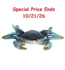 7 3/4 INCHES WIDE BLUE POLYSTONE CRAB