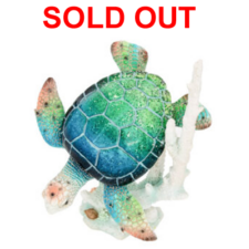 111 3/4 Inches High Blue Green Turtle on Coral