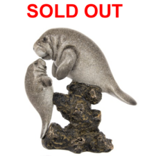 7 Inches High Mama & Baby Manatee