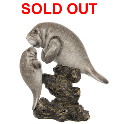 7 Inches High Mama & Baby Manatee