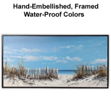 39 1/4 x 19 1/2 Inches Framed Dunes View Hand-Embellished Giclee Canvas Print