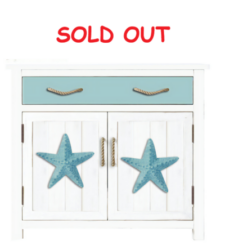 31 1/2 x 15 3/4 x 30 3/4 Inches Aqua Starfish Cabinet
