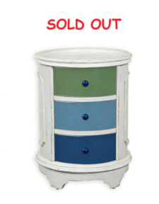 23 1/2 x 15 3/4 x 30 1/2 Inches Curved Chest in Blues