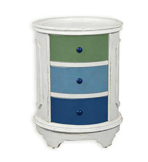 23 1/2 x 15 3/4 x 30 1/2 Inches Curved Chest in Blues