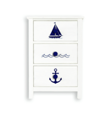 31 1/2 x 15 3/4 x 30 3/4 Inches White Nautical Chest