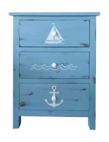 31 1/2 x 15 3/4 x 30 3/4 Inches Blue Nautical Chest