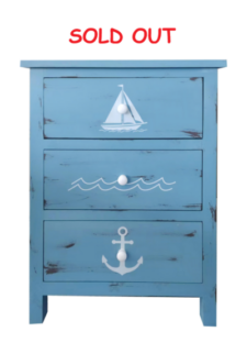 31 1/2 x 15 3/4 x 23 Inches Blue Nautical Chest