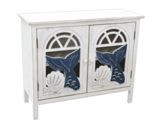 37 1/4 Inches x 31 1/4 Inches x 14 1/2 Inches Wooden Mermaid Tail Cabinet