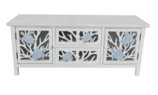 47 Inches Wide White Turtle Cabinet with Doors and Drawers