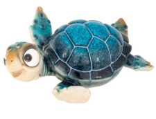 8 1/2 Inches Long Polystone Blue Turtle