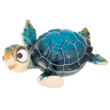 8 1/2 Inches Long Polystone Blue Turtle