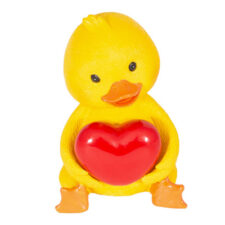 3 3/4 Inches High Duck Holding Heart