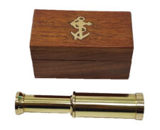Brass Telescope in Wooden Box