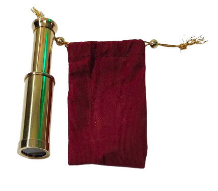 Brass Telescope in Velveteen Pouch - Image 2
