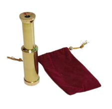Brass Telescope in Velveteen Pouch