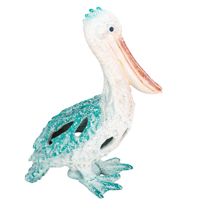 10 1/4 Inch High Coral Look Pelican Figurine - Image 4