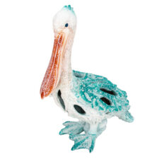 10 1/4 Inch High Coral Look Pelican Figurine