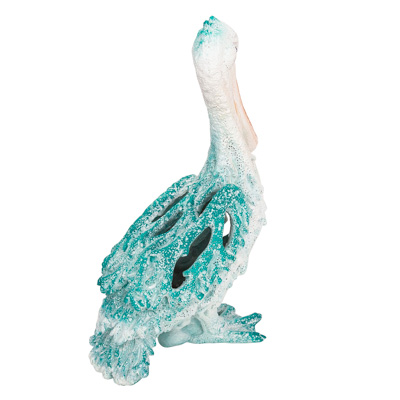 10 1/4 Inch High Coral Look Pelican Figurine - Image 3