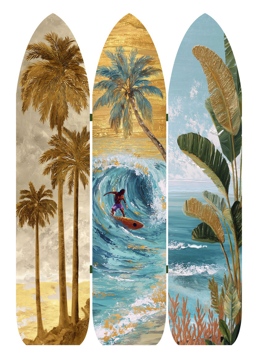 Surfboards Canvas Room Divider