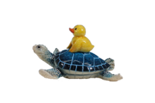 5 1/2 Inches Long Blue Turtle with Yellow Duck