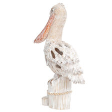 10 1/2 Inches High Coral Look Wall Pelican on Post