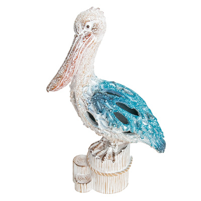 10 1/2 Inches High Coral Look Wall Pelican on Post - Image 5