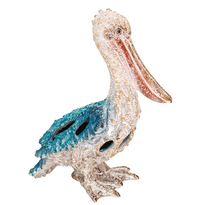 10 1/4 Inch High Coral Look Pelican Figurine - Image 3
