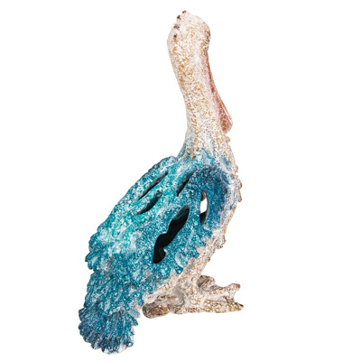 10 1/4 Inch High Coral Look Pelican Figurine - Image 2