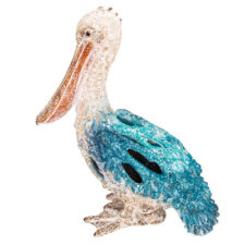10 1/4 Inch High Coral Look Pelican Figurine