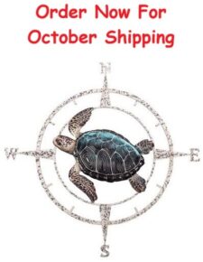 35 Inches Diameter Metal Wall Turtle Compass Rose