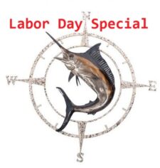 42 1/2 Inch Diameter Metal Wall Marlin Compass Rose