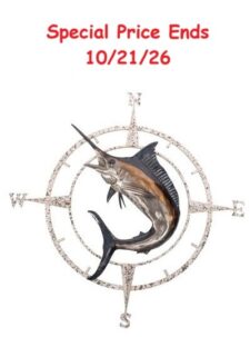 42 1/2 Inch Diameter Metal Wall Marlin Compass Rose