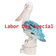 10 1/2 Inches High Coral Look Wall or Tabletop Pelican on Post