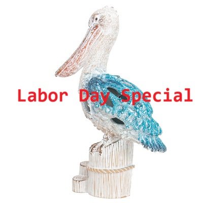 10 1/2 Inches High Coral Look Wall or Tabletop Pelican on Post