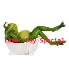 Fat Frog in Tub Figurine
