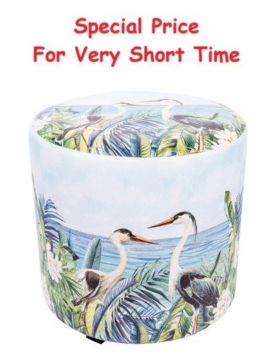 15 3/4 Inches Wide Round Leatherette Herons Stool
