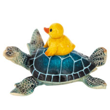 5 1/2 Inches Long Blue Turtle with Yellow Duck