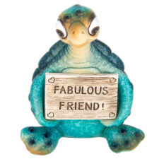 4 1/4 Inches High Big-Eyed Blue Turtle With Message