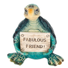 4 1/4 Inches High Blue Turtle With Message