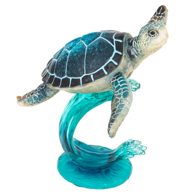 5 1/2 Inches Long Sea Turtle on Wave
