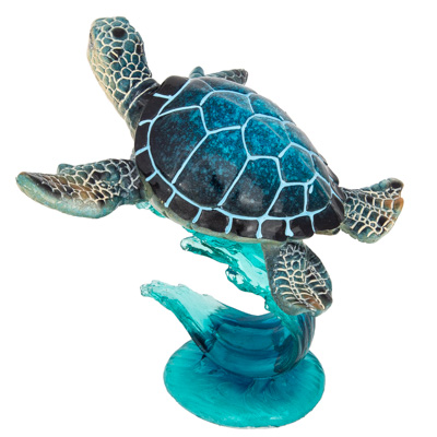 5 1/2 Inches Long Sea Turtle on Wave - Image 2