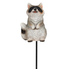 11 Inch High Planter Stick with Decorative Raccoon