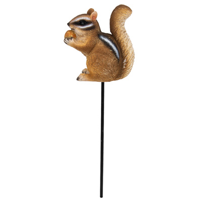 12 Inch High Planter Stick with Decorative Chipmunk - Image 2